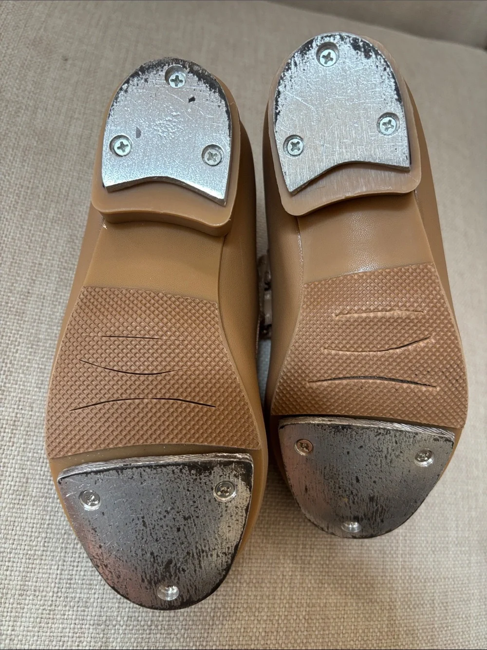 Stelle Toddler Girls Tan Tap Shoes with Velcro Hook-and-Loop Strap